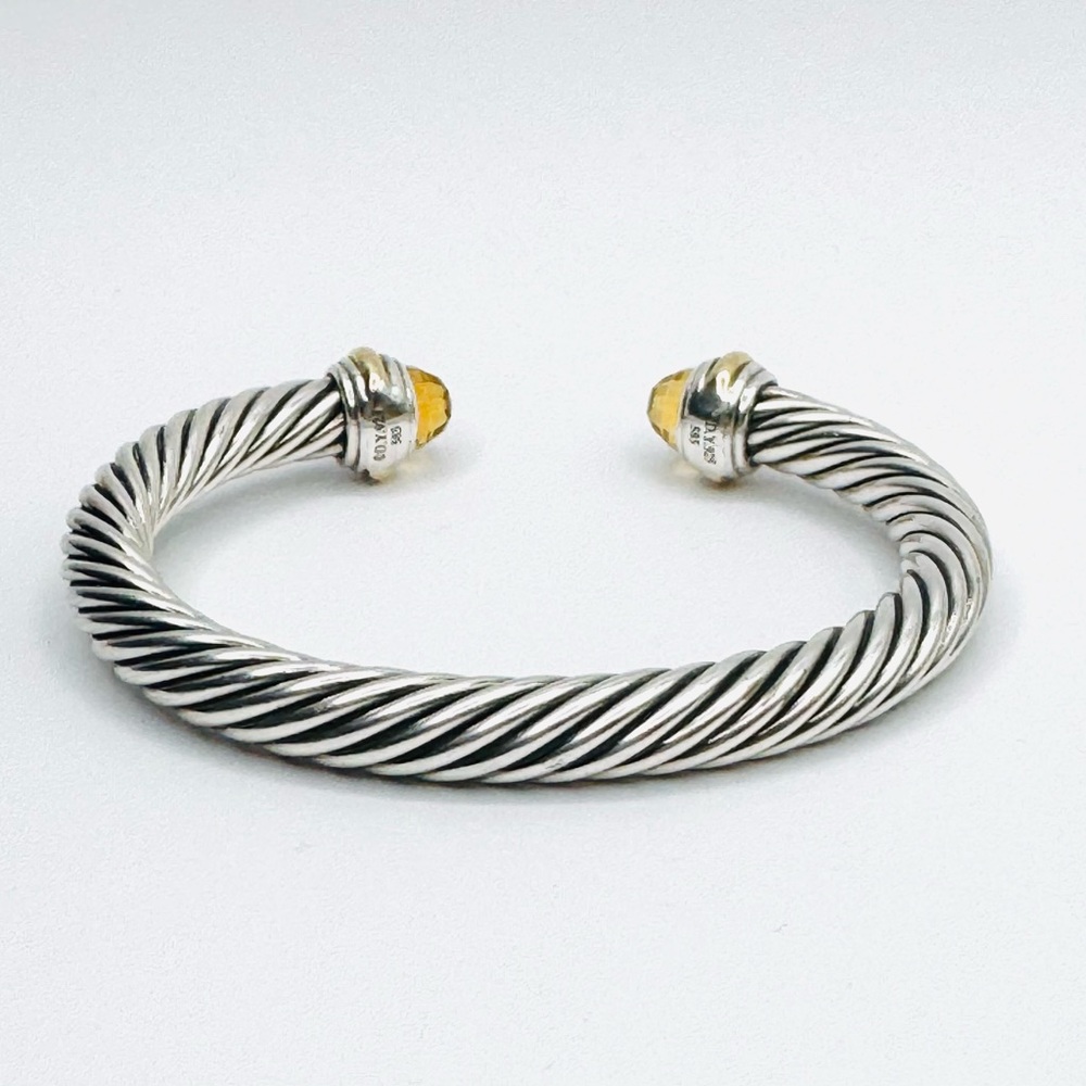 David Yurman Classic Cable Citrine Bracelet With Gold - Picture 6 of 6